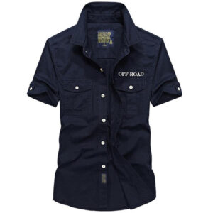 Marineblauw militair overhemd