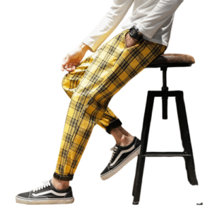 Gele geruite broek
