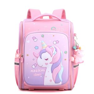 Schattige en Waterdichte Eenhoorn Schooltas voor Kleuterschool - roze