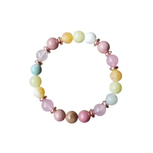 Rhodoniet, Rozenkwarts, Amazoniet, Gele Onyx, Olijf Jade Armband