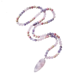 Rhodoniet, Rozenkwarts, Amethist ketting