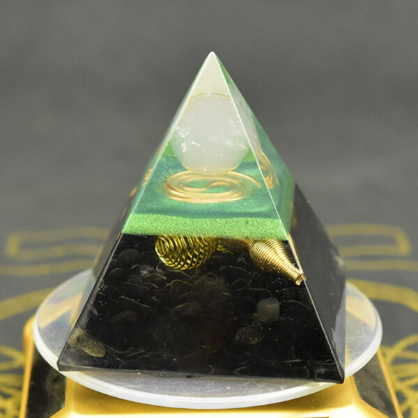 Orgoniet Piramide Obsidiaan en Witte Kwarts 7 cm - Image 2