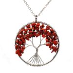 Levensboom ketting Rode stenen