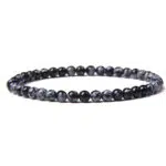 Obsidiaan vlok 4mm armband