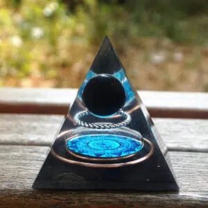 Orgoniet Piramide Obsidiaan Mandala 6 cm