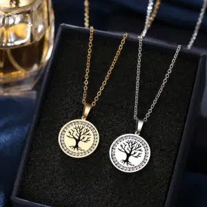 Roestvrijstalen Levensboom Halsband