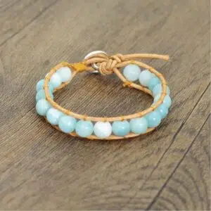 Amazoniet leren armband