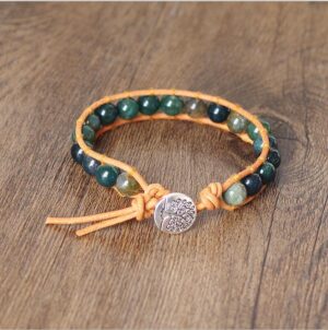 Indiase Agaat leren armband