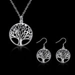 Klassieke levensboom ketting + oorbellen