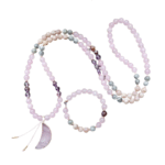 Ketting + Armband: Zonnesteen, Rozenkwarts, Labradoriet, Amethist