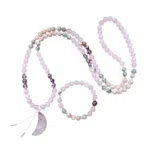 Ketting + Armband: Zonnesteen, Rozenkwarts, Labradoriet, Amethist