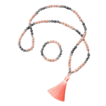 Ketting + Armband : Grijze onyx, Labradoriet, Maansteen