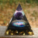 Orgoniet Obsidiaan en Amethist 5cm