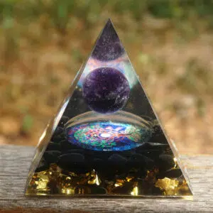 Orgoniet Obsidiaan en Amethist 5cm