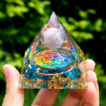 Orgoniet Aquamarijn en Witte Kwarts 5cm