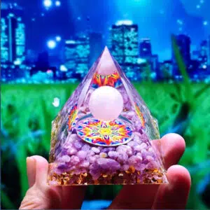 Rozenkwarts en Amethist Orgoniet 5 cm