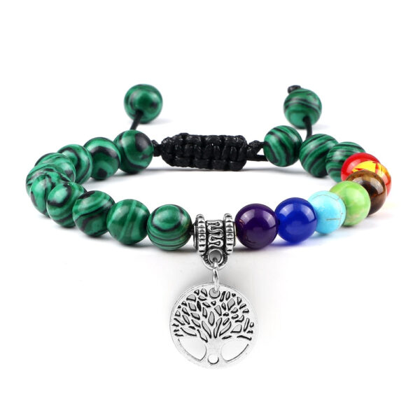 Malachiet Levensboom 7 Chakra's Armband