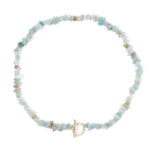 Blauwe Amazoniet chip ketting