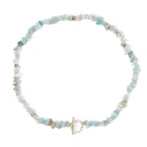 Blauwe Amazoniet chip ketting