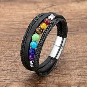 Leren Armband 7 Chakra's