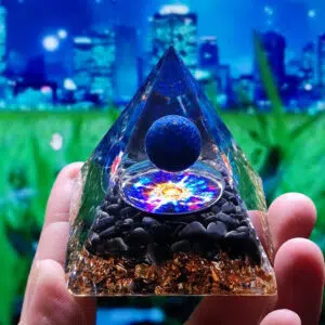 Lapis lazuli en obsidiaan orgoniet 5 cm