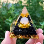 Orgoniet Obsidiaan en witte Kwarts 5cm