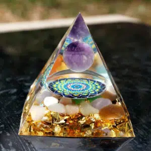 Orgoniet Witte Kwarts en Amethist 5cm