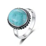 Ring van sterling zilver en turkoois.