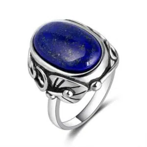 Vintage ring in zilver en Lapis Lazuli