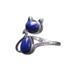 Sterling zilveren ring met Lapis Lazuli voor dames - Cat.