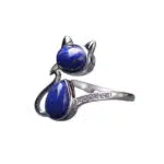 Sterling zilveren ring met Lapis Lazuli voor dames - Cat.