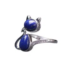 Sterling zilveren ring met Lapis Lazuli voor dames - Cat.