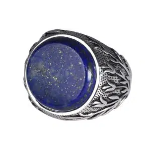 Zilveren ring met Lapis Lazuli voor mannen.