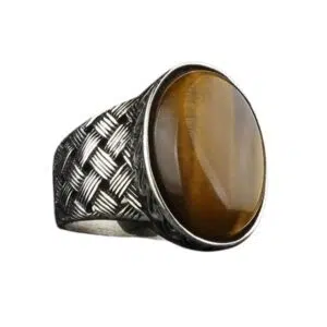 925 Sterling Zilveren Tijgeroog Ring
