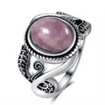 Tribale Ring van zilver en rozenkwarts