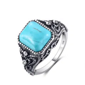 Turkoois Ring met Vierkante Steen