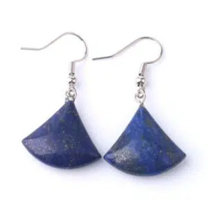 Lapis Lazuli waaiervormige oorbellen.