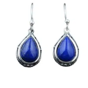 Lapis Lazuli en zilveren oorbellen.