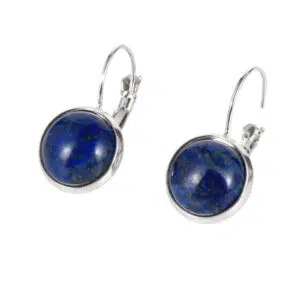 Ronde Lapis Lazuli Oorbellen.