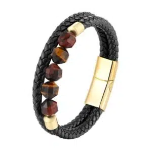 Tijgeroog Armband met Geometrisch Ontwerp