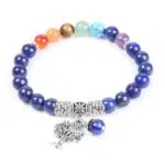 Lapis Lazuli armband met 7 Chakra Stenen.