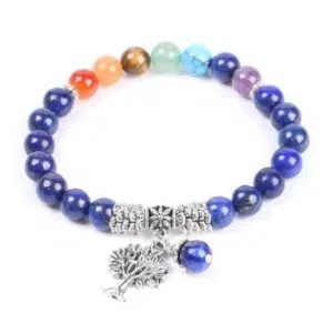 Lapis Lazuli armband met 7 Chakra Stenen.