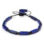 Lapis Lazuli en rechthoekige stenen armband