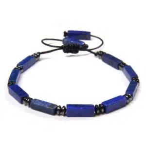 Lapis Lazuli en rechthoekige stenen armband