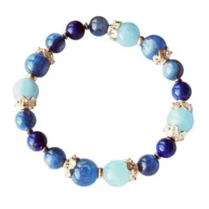Lapis Lazuli, Kyaniet en 18-karaats gouden armband.
