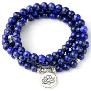 Mala armband in Lapis Lazuli en Lotusbloem.