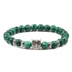 Malachiet armband met een uil.