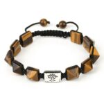 Tijgeroog en levensboom piramide armband.
