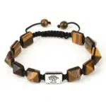 Tijgeroog en levensboom piramide armband.