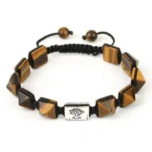 Tijgeroog en levensboom piramide armband.